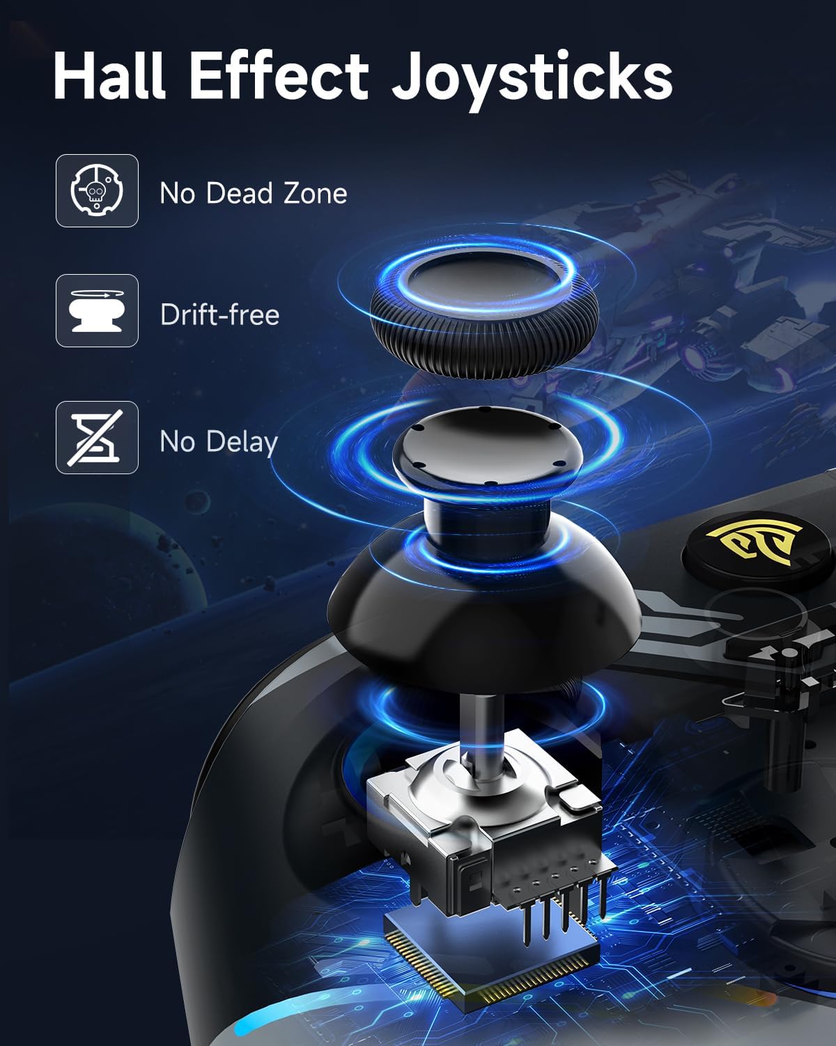 EasySMX X15 Wireless PC Controller with Hall Effect Joysticks & Triggers, RGB Lighting, 2 Back Buttons, 1000mAh Battery, Bluetooth Game Controller for Windows PC, Steam, Switch & Android - Image 5