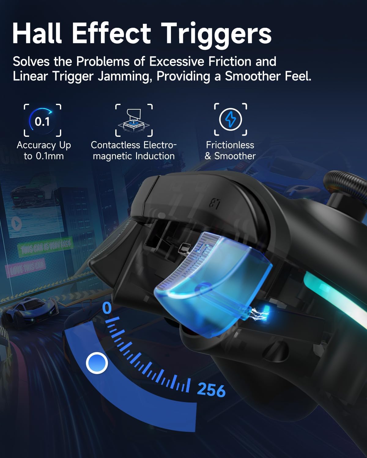 EasySMX X15 Wireless PC Controller with Hall Effect Joysticks & Triggers, RGB Lighting, 2 Back Buttons, 1000mAh Battery, Bluetooth Game Controller for Windows PC, Steam, Switch & Android - Image 6