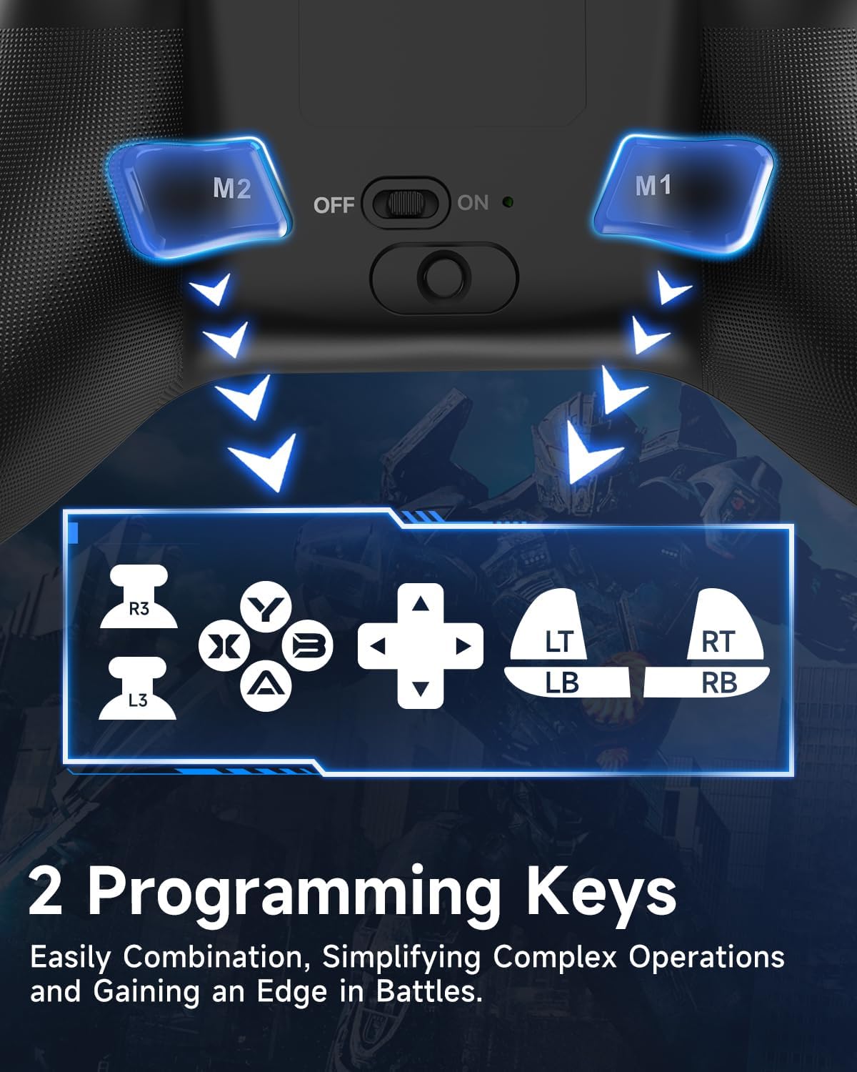 EasySMX X15 Wireless PC Controller with Hall Effect Joysticks & Triggers, RGB Lighting, 2 Back Buttons, 1000mAh Battery, Bluetooth Game Controller for Windows PC, Steam, Switch & Android - Image 7