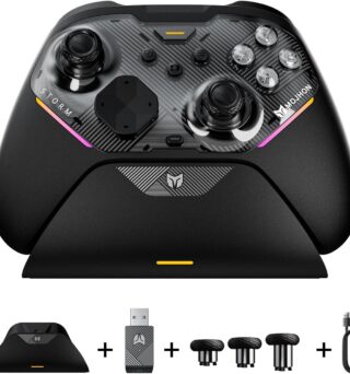 BIGBIG WON Storm(Gale2) Wireless PC Controller, Bluetooth Gaming Controller 2000Hz Polling Rate, Near-Zero Latency, TMR Sticks, Hall & Micro-switch Triggers, 16 Mechanical Buttons, 4 Customizable Back Paddles, for Windows PC/Switch 2/Switch/Android/IOS