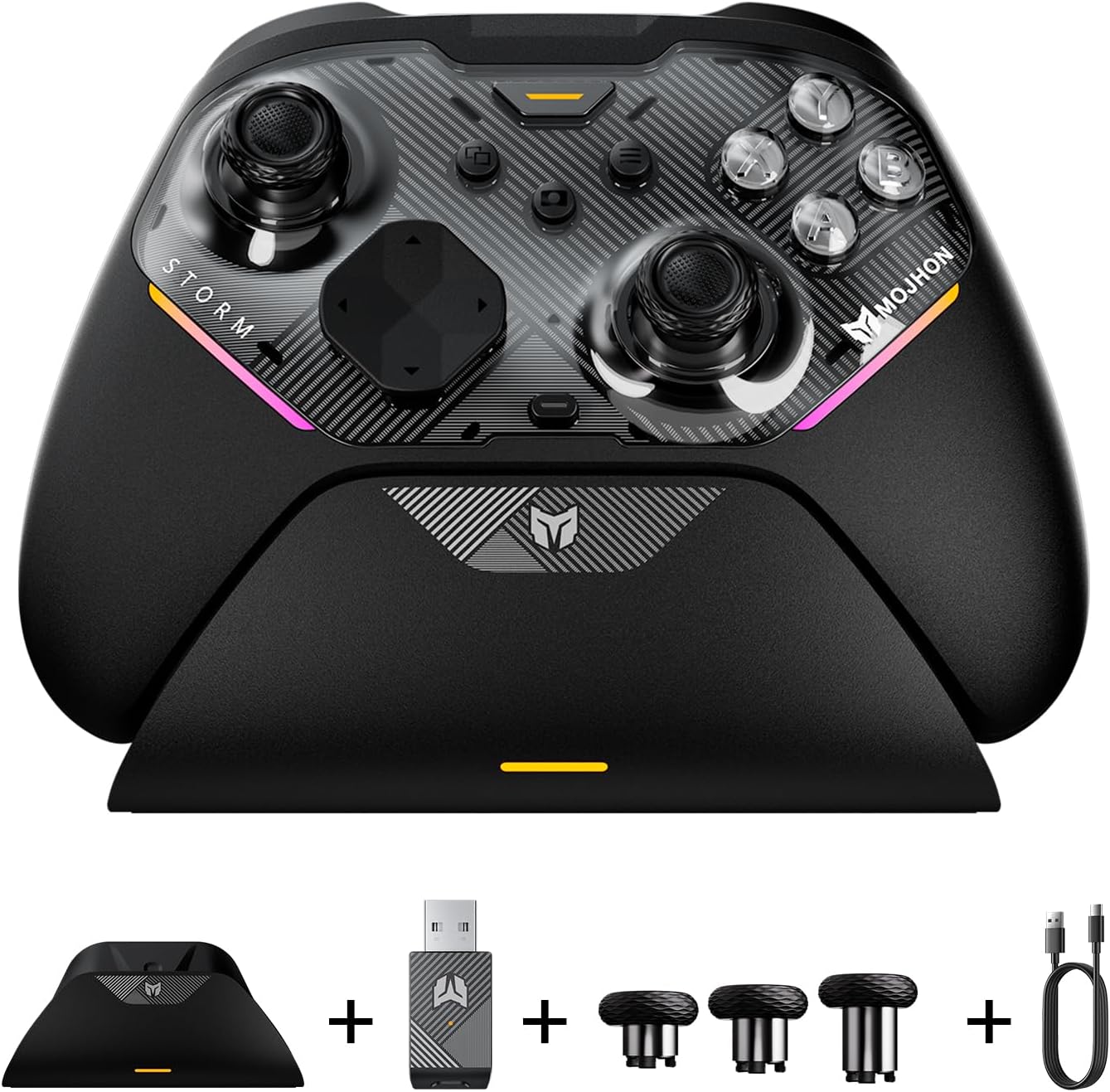 BIGBIG WON Storm(Gale2) Wireless PC Controller, Bluetooth Gaming Controller 2000Hz Polling Rate, Near-Zero Latency, TMR Sticks, Hall & Micro-switch Triggers, 16 Mechanical Buttons, 4 Customizable Back Paddles, for Windows PC/Switch 2/Switch/Android/IOS
