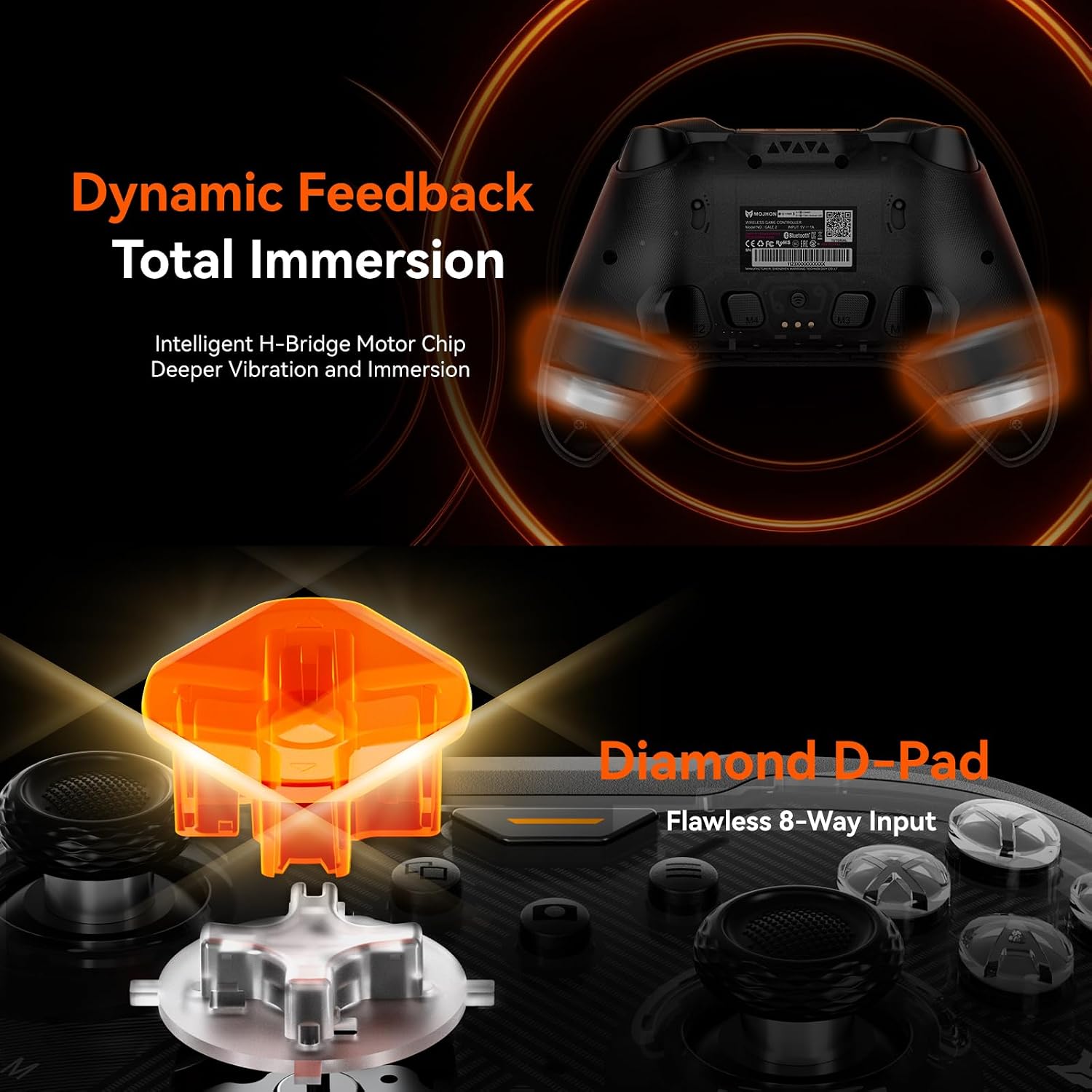 BIGBIG WON Storm(Gale2) Wireless PC Controller, Bluetooth Gaming Controller 2000Hz Polling Rate, Near-Zero Latency, TMR Sticks, Hall & Micro-switch Triggers, 16 Mechanical Buttons, 4 Customizable Back Paddles, for Windows PC/Switch 2/Switch/Android/IOS - Image 7