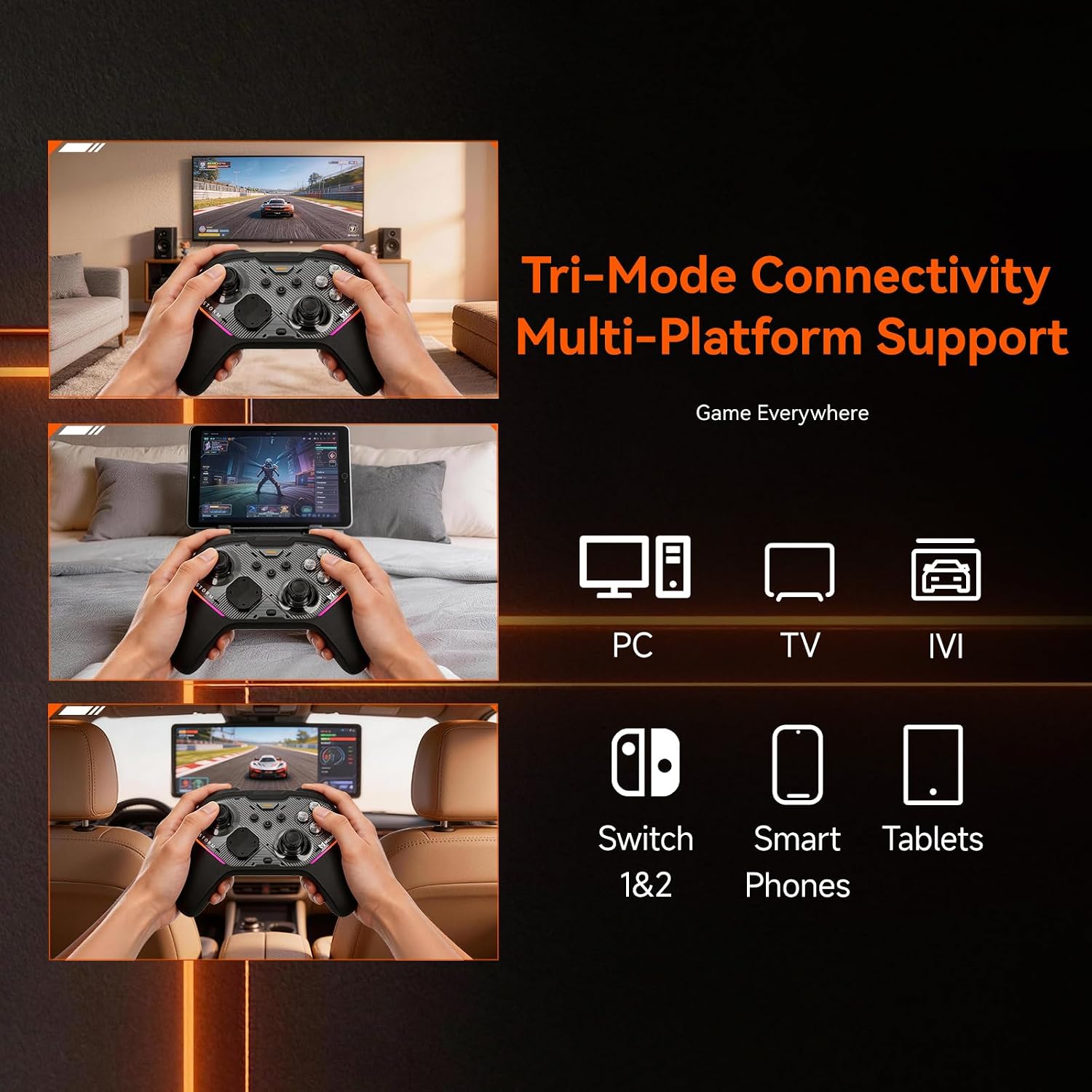 BIGBIG WON Storm(Gale2) Wireless PC Controller, Bluetooth Gaming Controller 2000Hz Polling Rate, Near-Zero Latency, TMR Sticks, Hall & Micro-switch Triggers, 16 Mechanical Buttons, 4 Customizable Back Paddles, for Windows PC/Switch 2/Switch/Android/IOS - Image 8