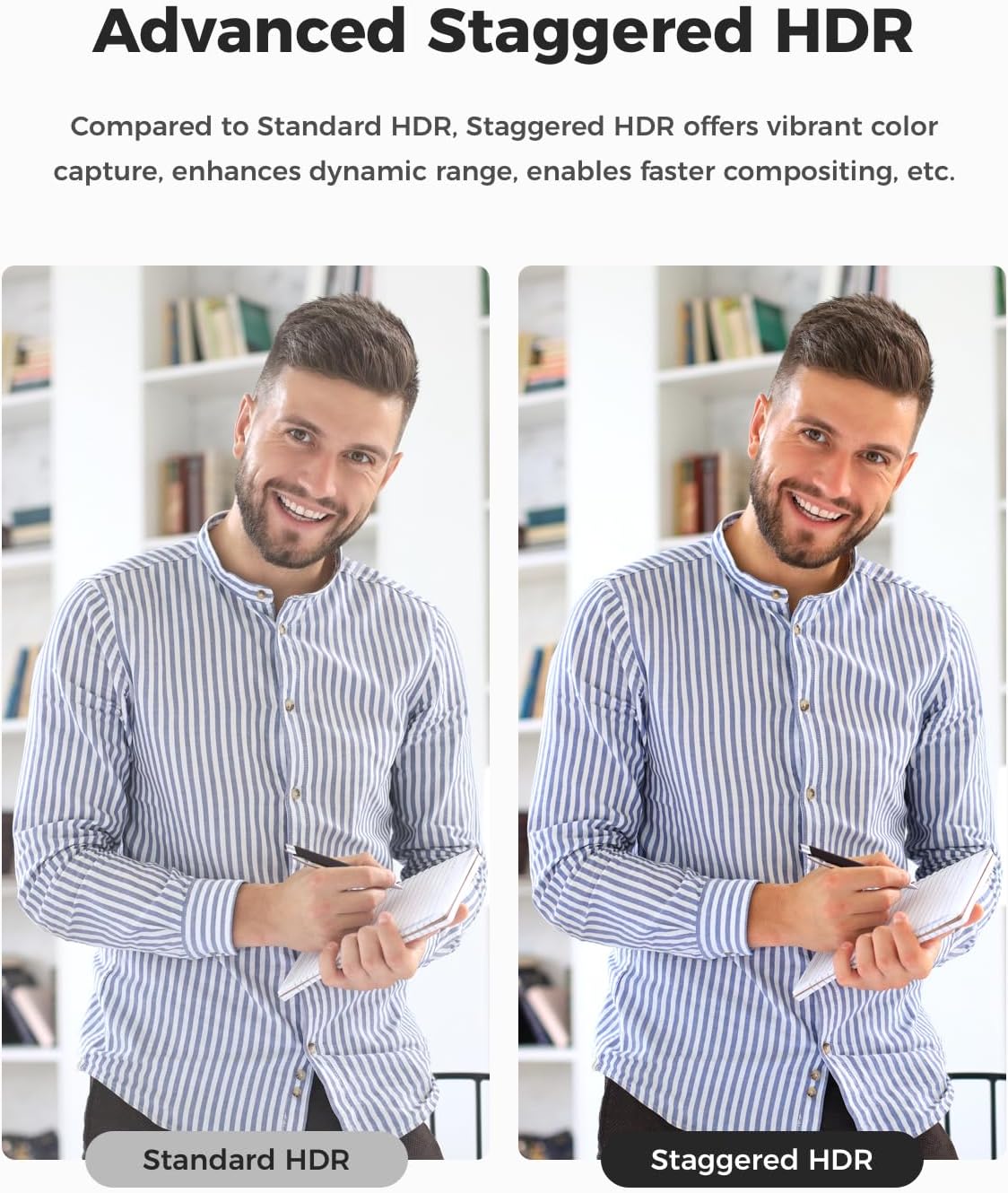 OBSBOT Meet SE 1080P 100FPS Webcam for PC, AI Framing Streaming Camera with 1/2.8" Sensor, Beauty Mode, Gesture Control, Staggered HDR, Web Camera for Desktop Computer, Laptop, Meeting.(Space Grey) - Image 9