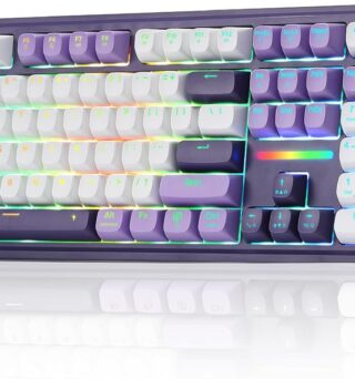Redragon K745 PRO Wireless Gasket RGB Gaming Keyboard, 108 Keys Mechanical Keyboard w/Extra 4 Hotkeys, Hot-Swap Socket, 5-Layer Noise Dampening, See-Through Round PBT Keycaps, Mint Mambo Switch